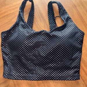 New without tags Zyia Girls Night Out Luxe Bra Black Silver polka dots Size S